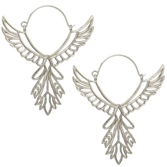 Free People Jewelry - Bird Thunderbird SILVER Earrings